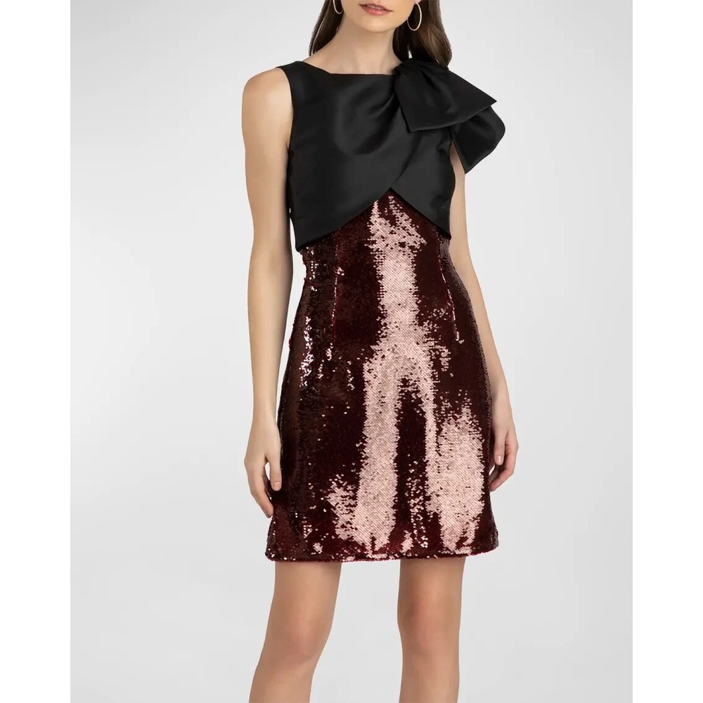 Shoshanna Midnight Cecilia Sequin Bow Mini Dress Women's Size 4 NWT